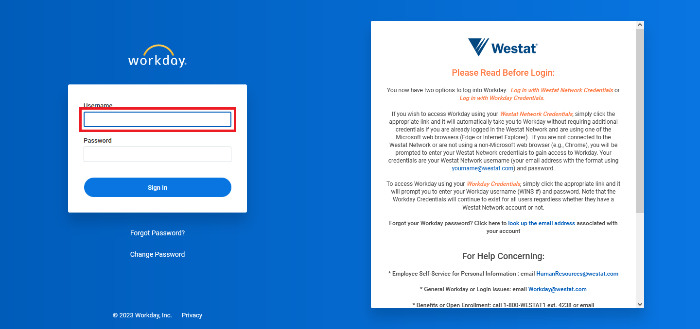 STF240003 - Accessing Workday – Westat